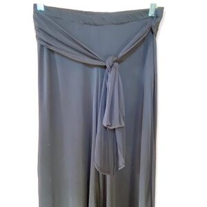 Vintage 90's/Y2K Lined Tie Waist Palazzo Pants Black Size Small